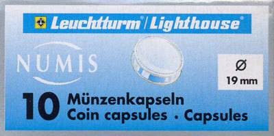 Капсулы для монет 19.00 мм. 1 * 10 шт. Lighthaus / Leuchtturm.