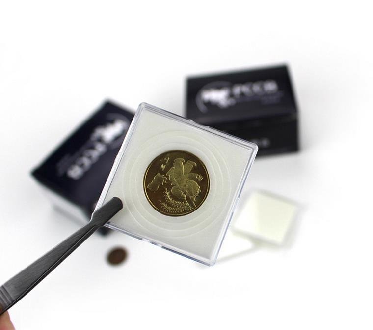 Квадратные капсулы для монет с подбором разного диаметра 20.0/25.0/30.0/35.0/40.0 мм. 1 * 10 шт. PCCB