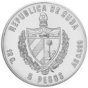 Cuba. 1984. 5 pesos. Series: Means of Transport. - #4. Hot air balloon. 0.999 Silver. 0.3229 Oz ASW. 12.0g. BU. KM#666. UNC. Mintage: 2. VERY RARE! Cuba. 1984. 5 pesos. Series: Means of Transport. - #4. Hot air balloon. 0.999 Silver. 0.3229 Oz ASW. 12.0g. BU. KM#666. UNC. Mintage: 2. VERY RARE!