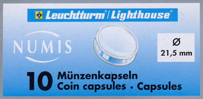 Капсулы для монет 21,50 мм. 1 * 10 шт. Lighthaus / Leuchtturm.