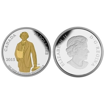 Канада. Елизавета II. 2015. 10 долларов. 1815-2015. 200 лет со дня рождения Сера Джона Макдональда. 0.9999 Серебро 0.5600 Oz., ASW., 15.870 g., PROOF PF60. Канада. Елизавета II. 2015. 10 долларов. 1815-2015. 200 лет со дня рождения Сера Джона Макдональда. 0.9999 Серебро 0.5600 Oz., ASW., 15.870 g., PROOF PF60.