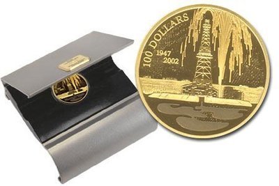 Канада. Елизавета II. 2002. 100 долларов. 1947-2002. 55 лет нефтяной промышленности Канады. 0.585 Золото 0.470 Oz., AGW., 13.338 g., PROOF PF60. Канада. Елизавета II. 2002. 100 долларов. 1947-2002. 55 лет нефтяной промышленности Канады. 0.585 Золото 0.470 Oz., AGW., 13.338 g., PROOF PF60.