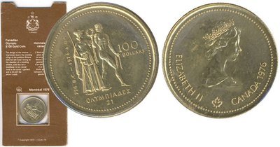 Канада. Елизавета II. 1976. 100 долларов. XXI Летние Олимпийские Игры в Монреале - Канада. #01. 0.585 Золото 0.470 Oz., AGW., 13.338 g., PROOF PF60. Канада. Елизавета II. 1976. 100 долларов. XXI Летние Олимпийские Игры в Монреале - Канада. #01. 0.585 Золото 0.470 Oz., AGW., 13.338 g., PROOF PF60.