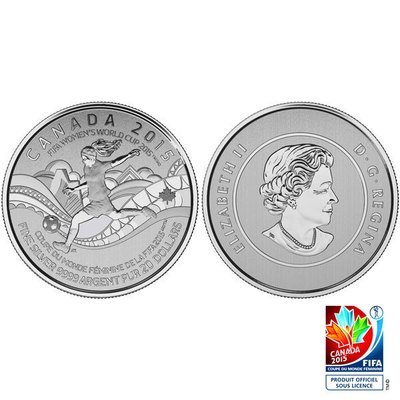 Канада. Елизавета II. 2015. 20 долларов. Серия: $20 за $20. #15 - ФИФА Чемпионат мира по футболу среди женщин. 0.9999 Серебро 0.280 Oz., ASW., 7.96 g., PROOF PF60. Канада. Елизавета II. 2015. 20 долларов. Серия: $20 за $20. #15 - ФИФА Чемпионат мира по футболу среди женщин. 0.9999 Серебро 0.280 Oz., ASW., 7.96 g., PROOF PF60.
