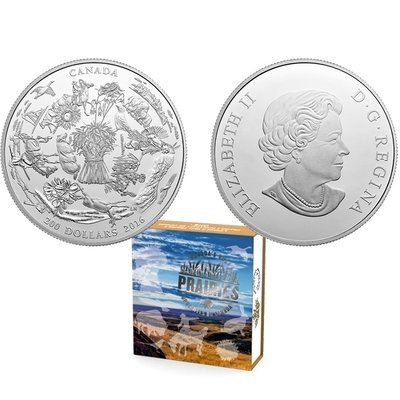 Канада. Елизавета II. 2016. 200 долларов. Серия: $200 за $200. #04. Бескрайние прерии Канады. 0.9999 Серебро 2.21 Oz., ASW., 62.69 g., PROOF PF60. Канада. Елизавета II. 2016. 200 долларов. Серия: $200 за $200. #04. Бескрайние прерии Канады. 0.9999 Серебро 2.21 Oz., ASW., 62.69 g., PROOF PF60.