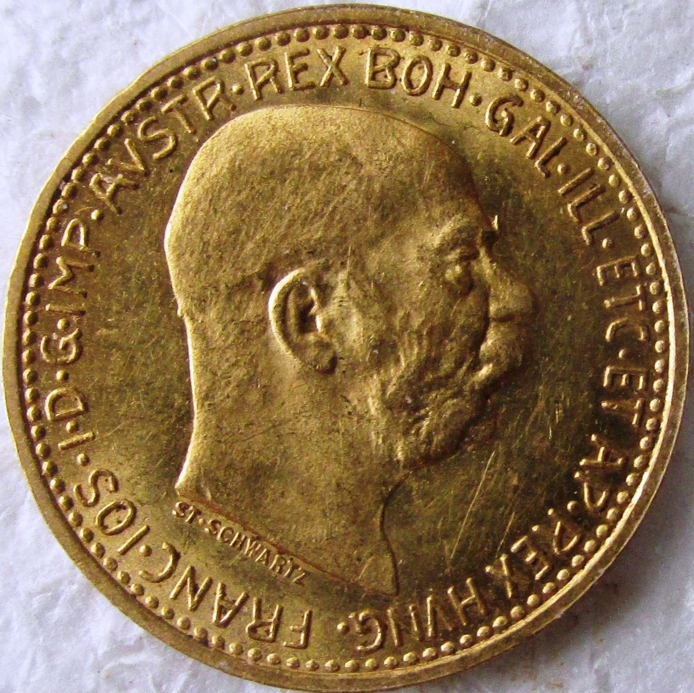 Империя Австро-Венгрия. Франц Иосиф I. 1911. 10 крон. 0.917 Золото. 0.10025 Oz., AGW 3.4 g., KM#2816. AU.