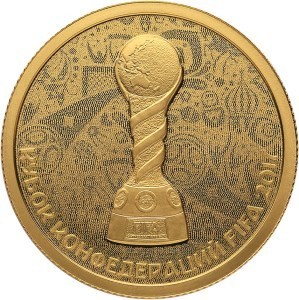 РФ. 2016. 50 рублей. СПМД. Серия: Чемпионат мира по футболу FIFA 2018 в России. Кубок конфедераций FIFA 2017. 0.999 Золото. 0.25 Oz., AGW., 7.89 g. PROOF. Mintage: 5,000 РФ. 2016. 50 рублей. СПМД. Серия: Чемпионат мира по футболу FIFA 2018 в России. Кубок конфедераций FIFA 2017. 0.999 Золото. 0.25 Oz., AGW., 7.89 g. PROOF. Mintage: 5,000