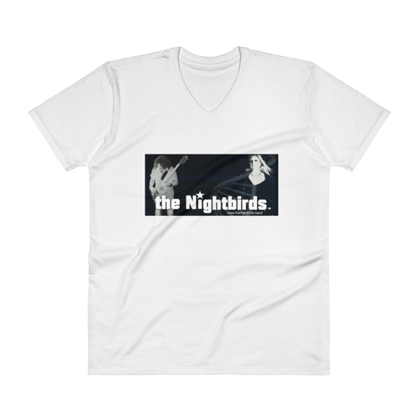Mens V-Neck T-Shirt the Nightbirds Skully with Bass, Robin, DNA, Multiple Colors Available