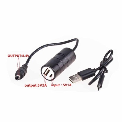 USB Adaptor Plug Bike Light Battery