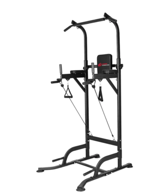 Power Tower dip station, pull-up bar for home gym, strength training, workout equipment