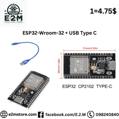 ESP32-Wroom-32 + USB Type C