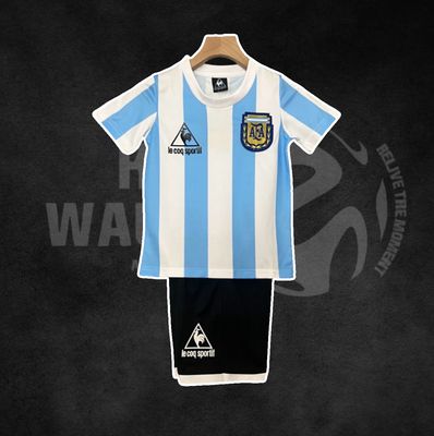 Argentina 1986 World Cup Retro Home Kids Kit