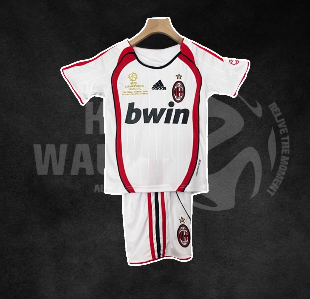 AC Milan 2006/07 Away Retro Kids Kit