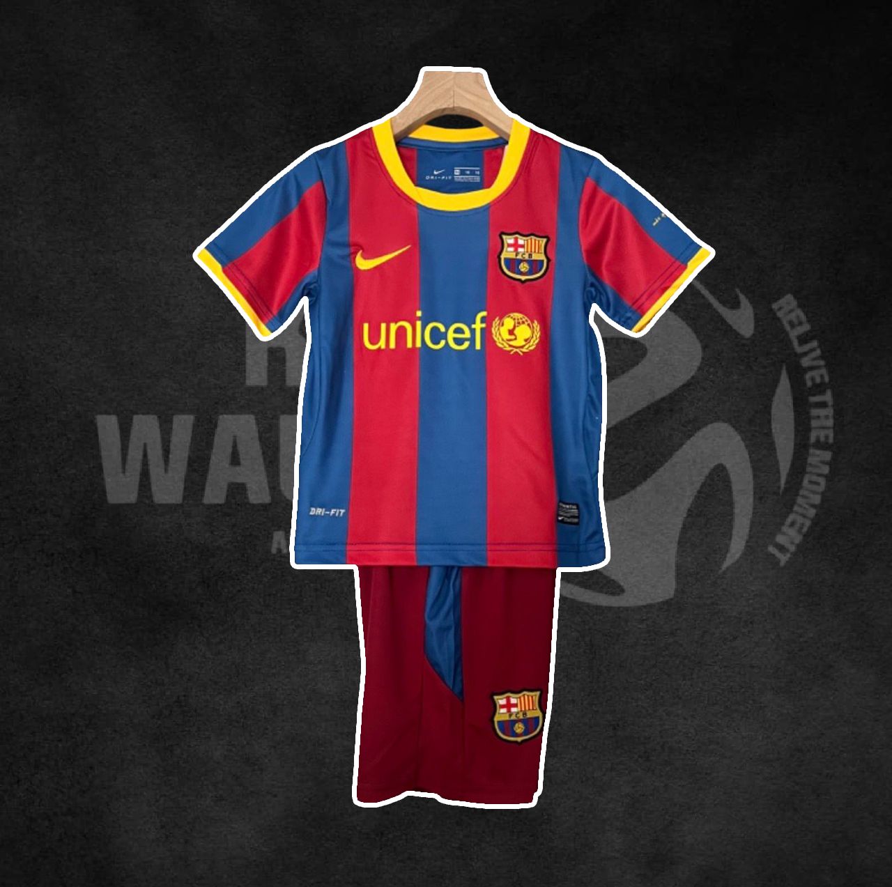 FC Barcelona 2010/11 Home Retro Kids Kit
