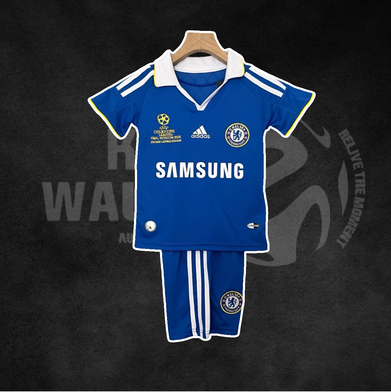 Chelsea FC 2007/08 Champions Leauge Final Home Retro Kids Kit
