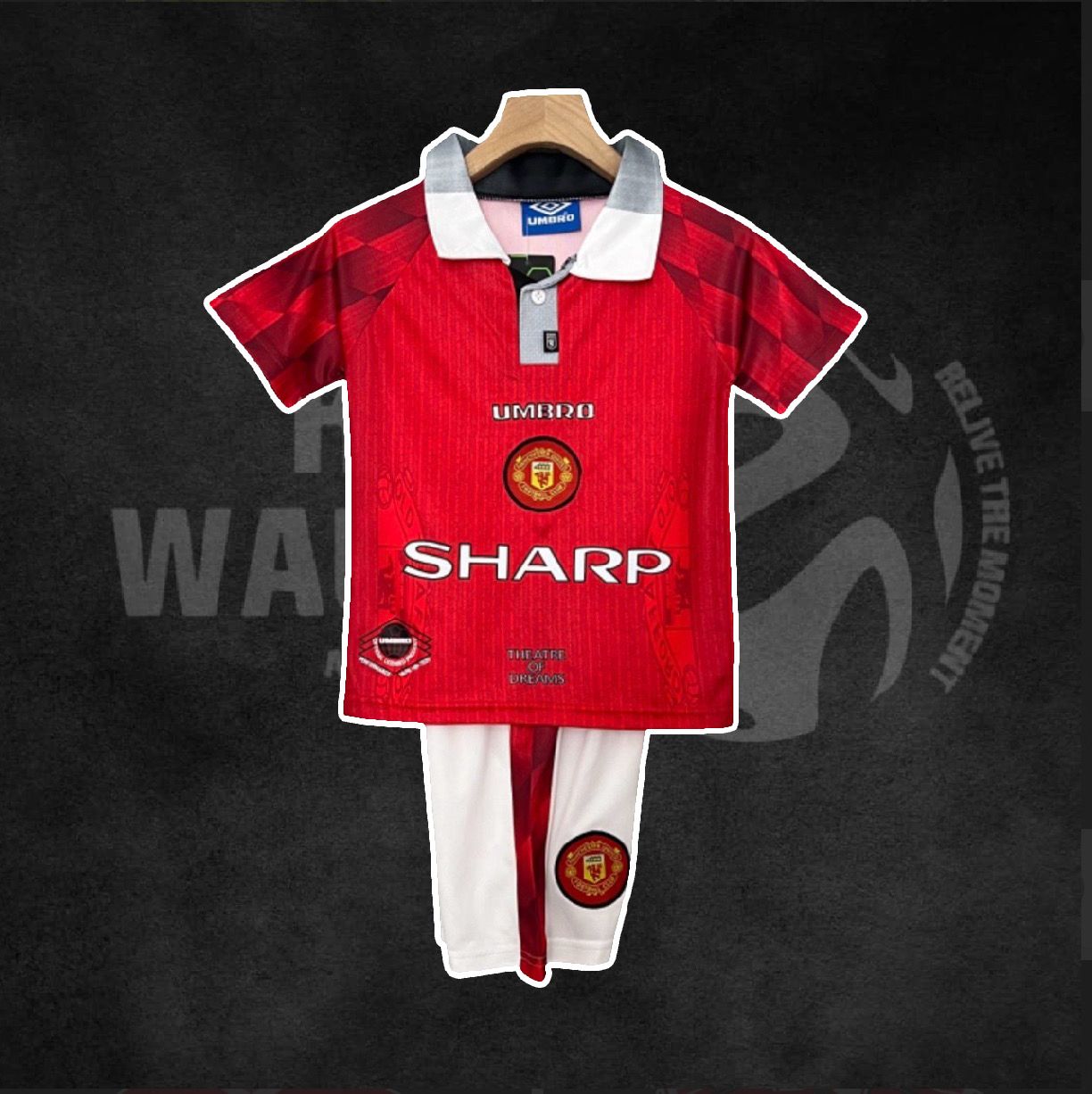 Manchester United 1996/97 Home Retro Kids Kit