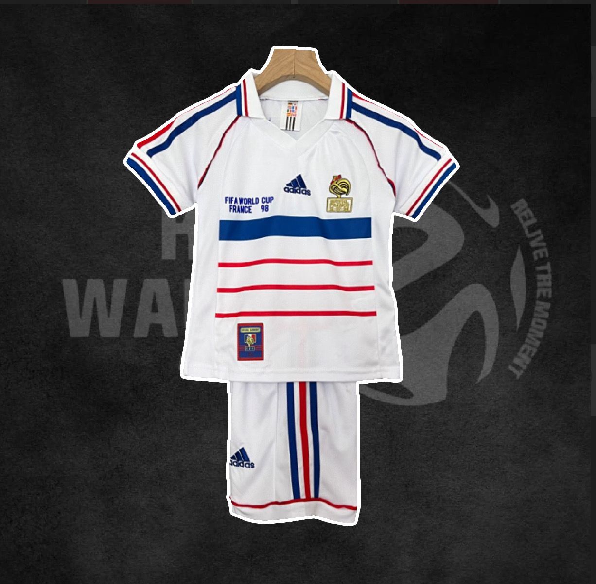 France 1998 World Cup Away Retro Kids Kit
