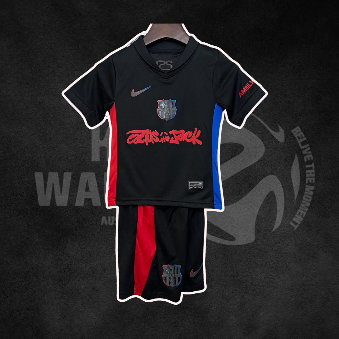 FC Barcelona x Travis Scott 2024/25 Away Kids Kit