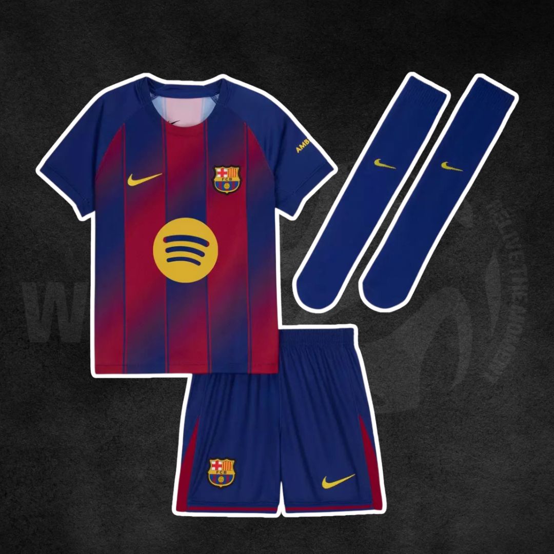 FC Barcelona 2025/26 Home Kids Kit