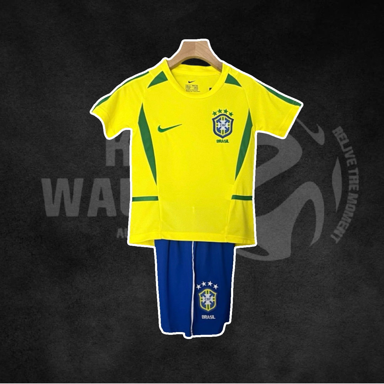 Brazil 2002 World Cup Home Retro Kids Kit