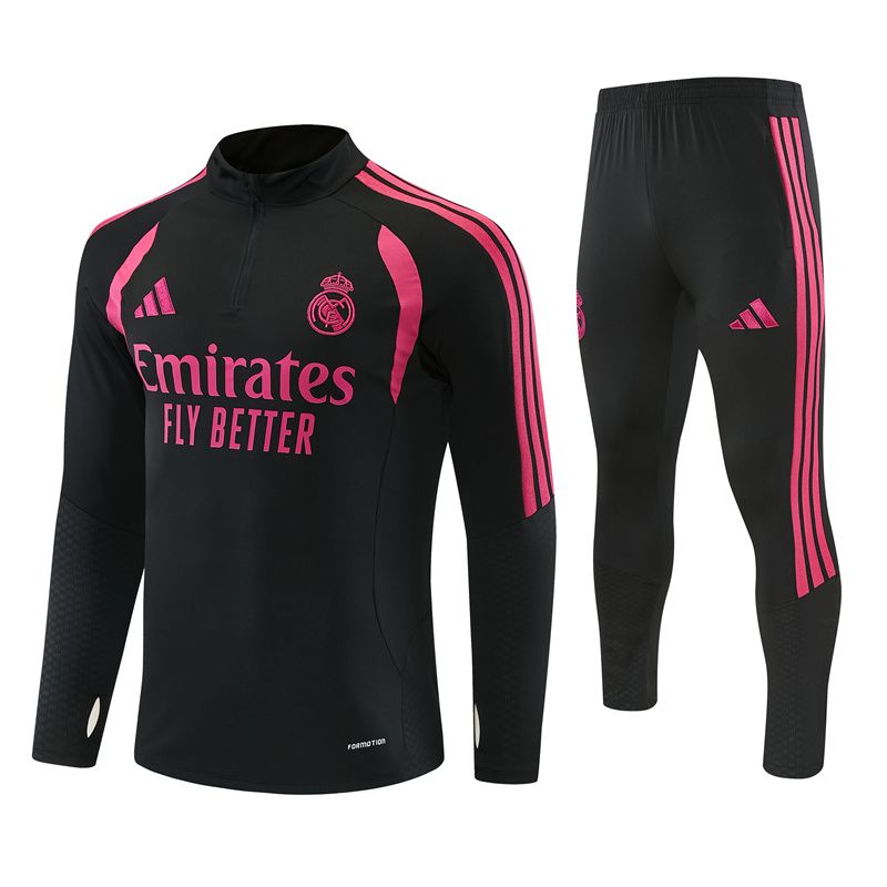 Real Madrid 26/27 Tracksuit Set (Black &amp; Fuchsia)