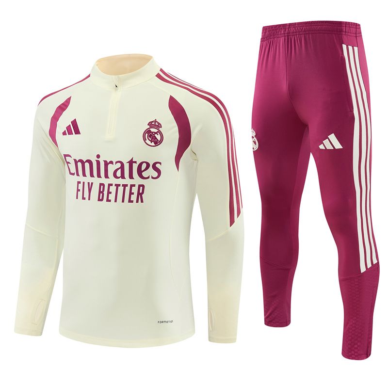 Real Madrid 26/27 Tracksuit Set (Beige &amp; Fuchsia)