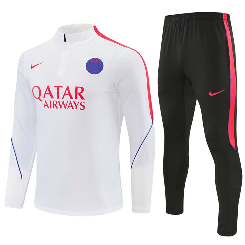 PSG 26/27 Tracksuit Set (White with Orange-Red)