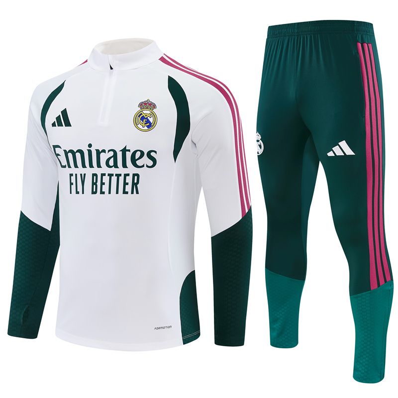 Real Madrid 26/27 Tracksuit Set (White &amp; Green)
