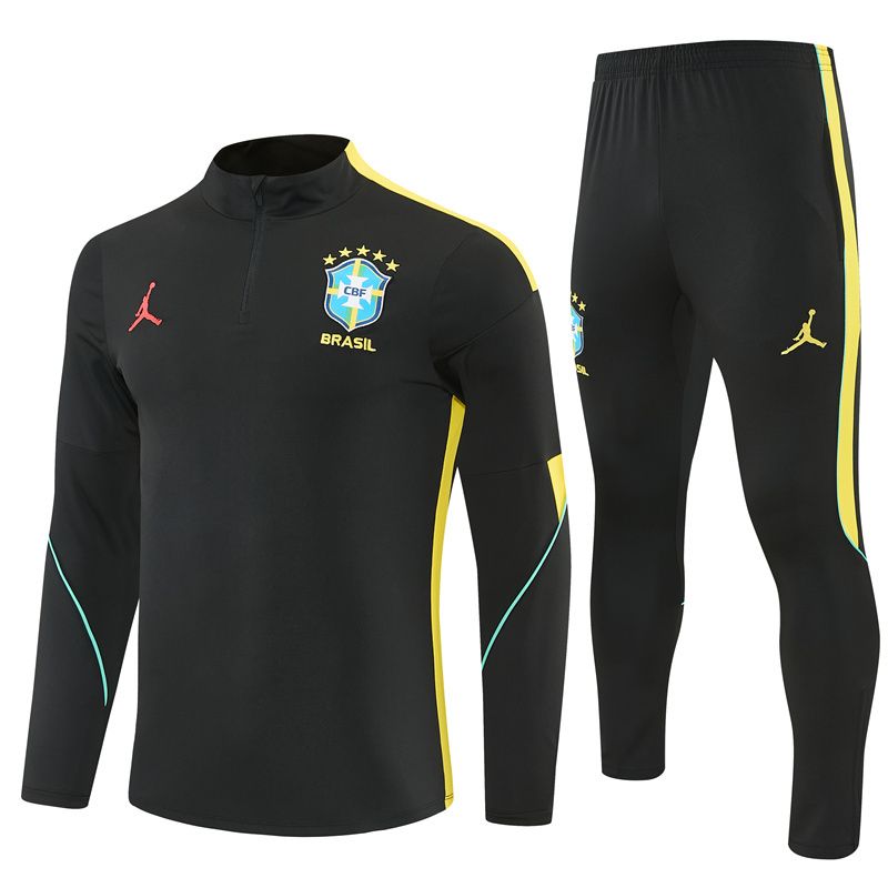 Jordan X Brazil 26/27 Tracksuit Set (Black with Yellow)