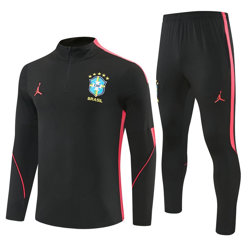 Jordan X Brazil 26/27 Tracksuit Set (Black with Orange and Red)