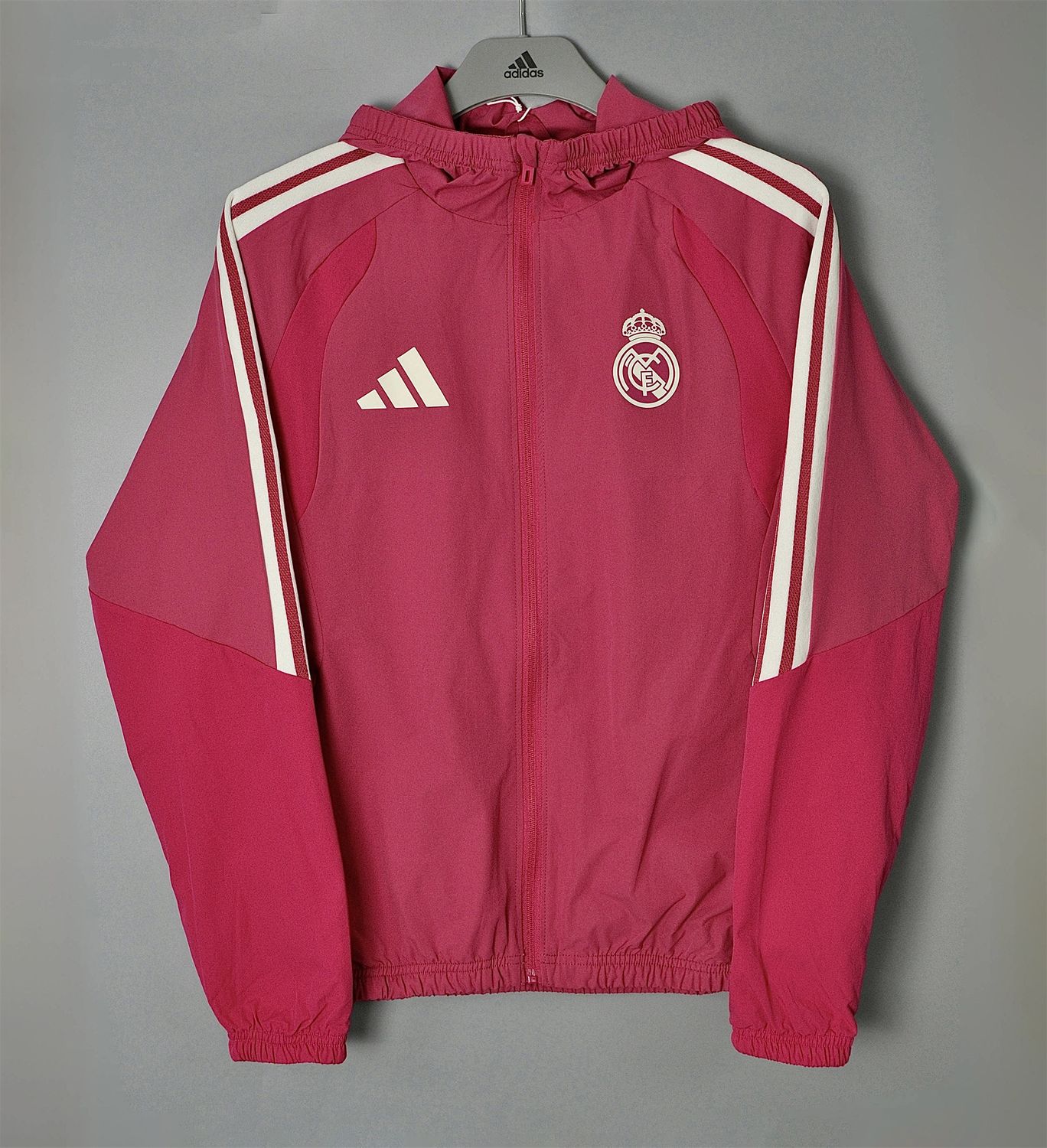 Real Madrid 26/27 Hooded Windbreaker (Rose Red)