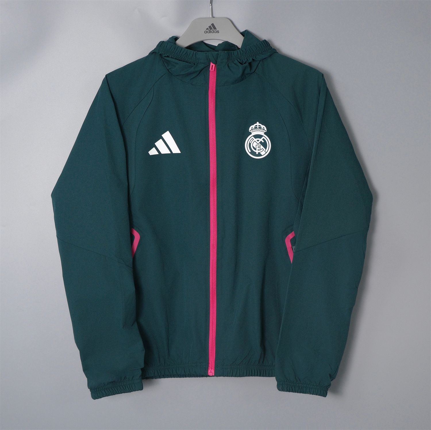 Real Madrid 26/27 Hooded Windbreaker (Dark Green)
