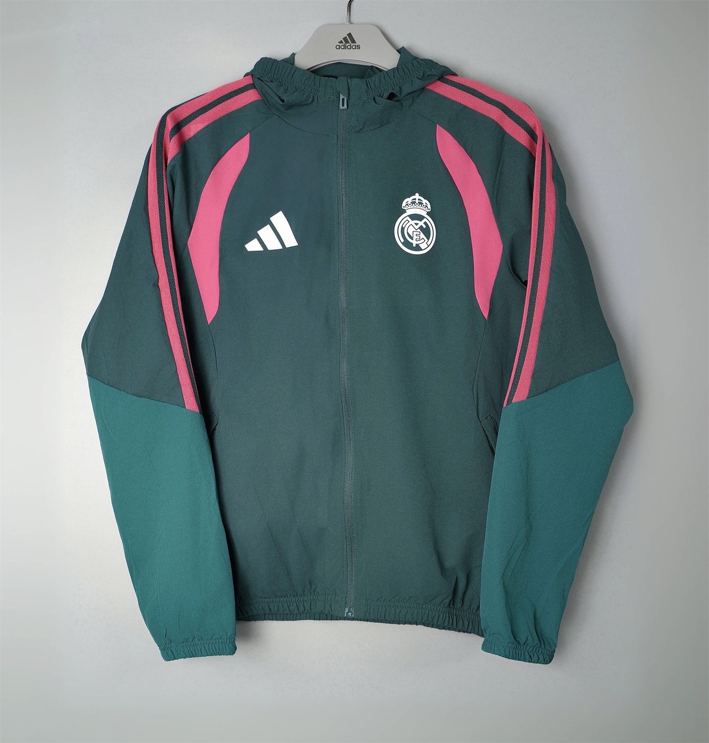 Real Madrid 26/27 Hooded Windbreaker (Dark Green)