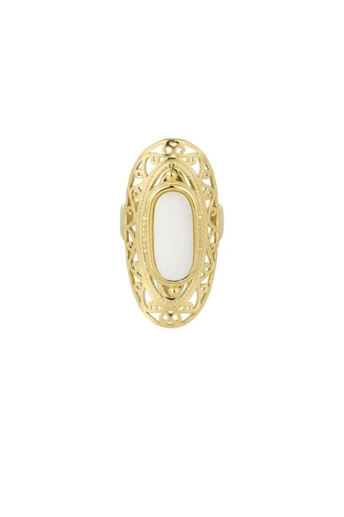 Statement-Ring großer Stein – Gold