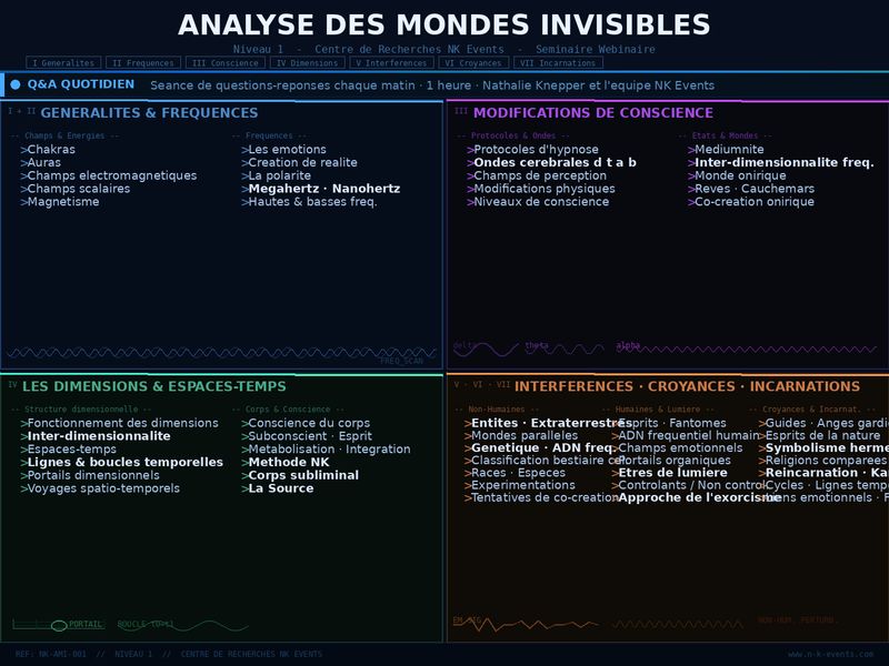 Webinaire Analyse des mondes invisibles niveau 1 du 15 au 17 Mai 2026