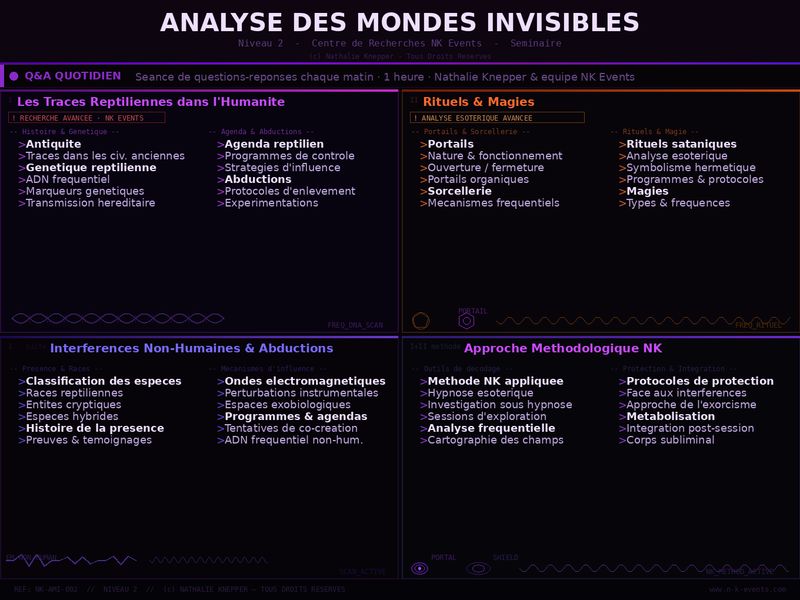 Webinaire Analyse des mondes invisibles niveau 2 du 22 au 24 Mai 2026