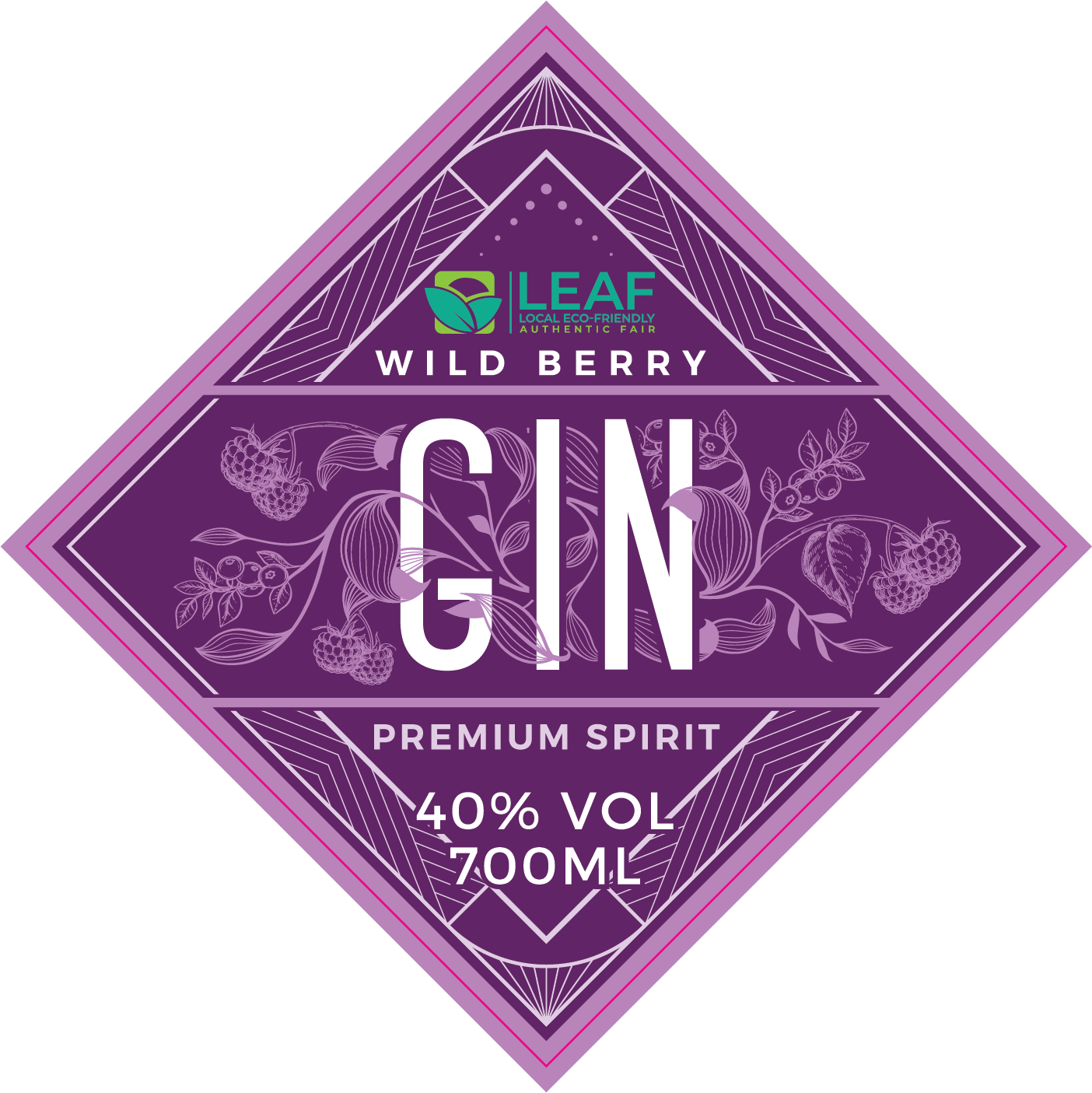 LEAF Premium Wild Berry Gin 40%
