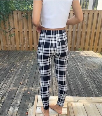 Buttery Soft Black Plaid leggings