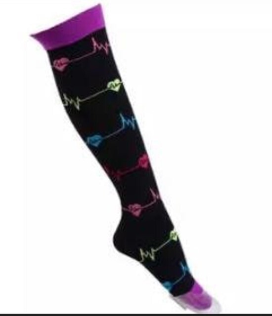 Colorful EKG socks 15-20 mmHG-see coupon in description tab
