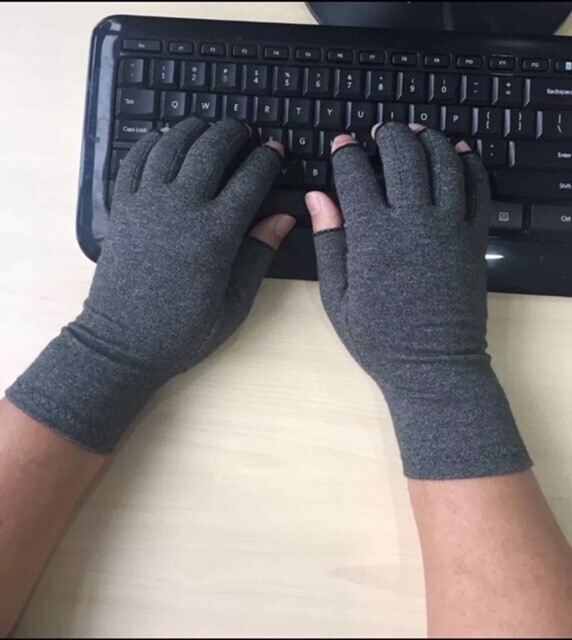 Gray Half Finger Compression gloves