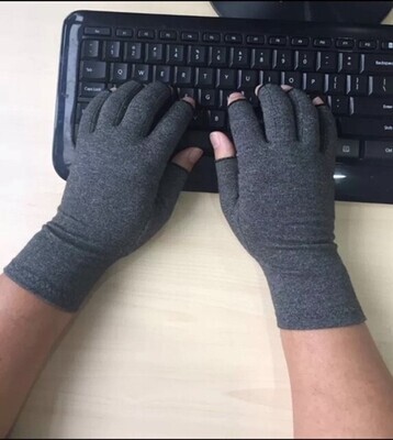 Gray Half Finger Compression gloves