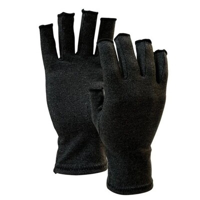 Very Black Half Finger Compression Gloves