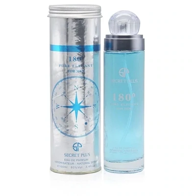 180° PURE ELEGANT FOR MAN Secret Plus Eau de Parfum Cologne Perfume 3.4 OZ Vaporisateur Natural Spray