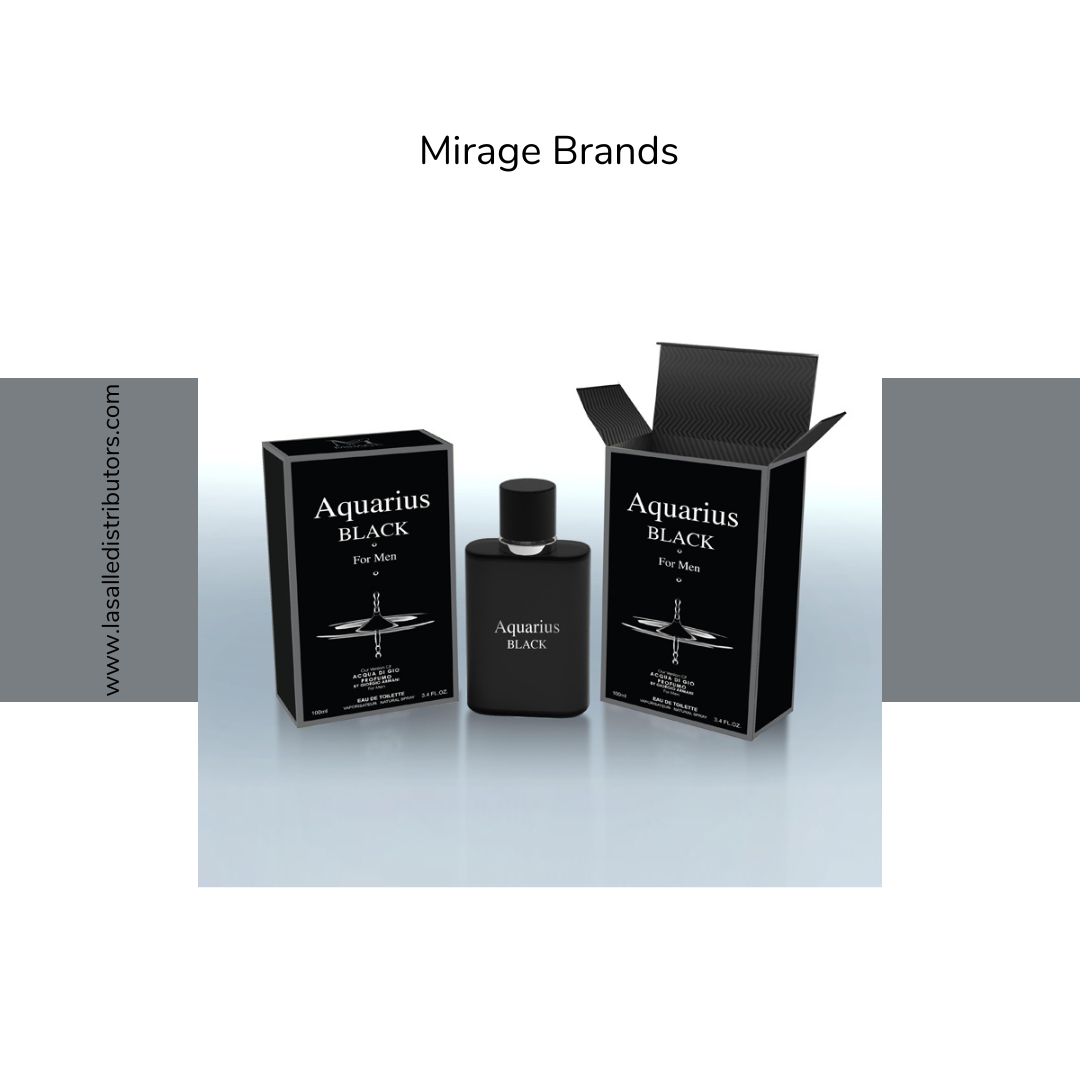 Mirage Brands 3.4 Oz EDT Spray - Aquarius Black (Version Of Acqua Di Gio Profumo By Giorgio Armani)