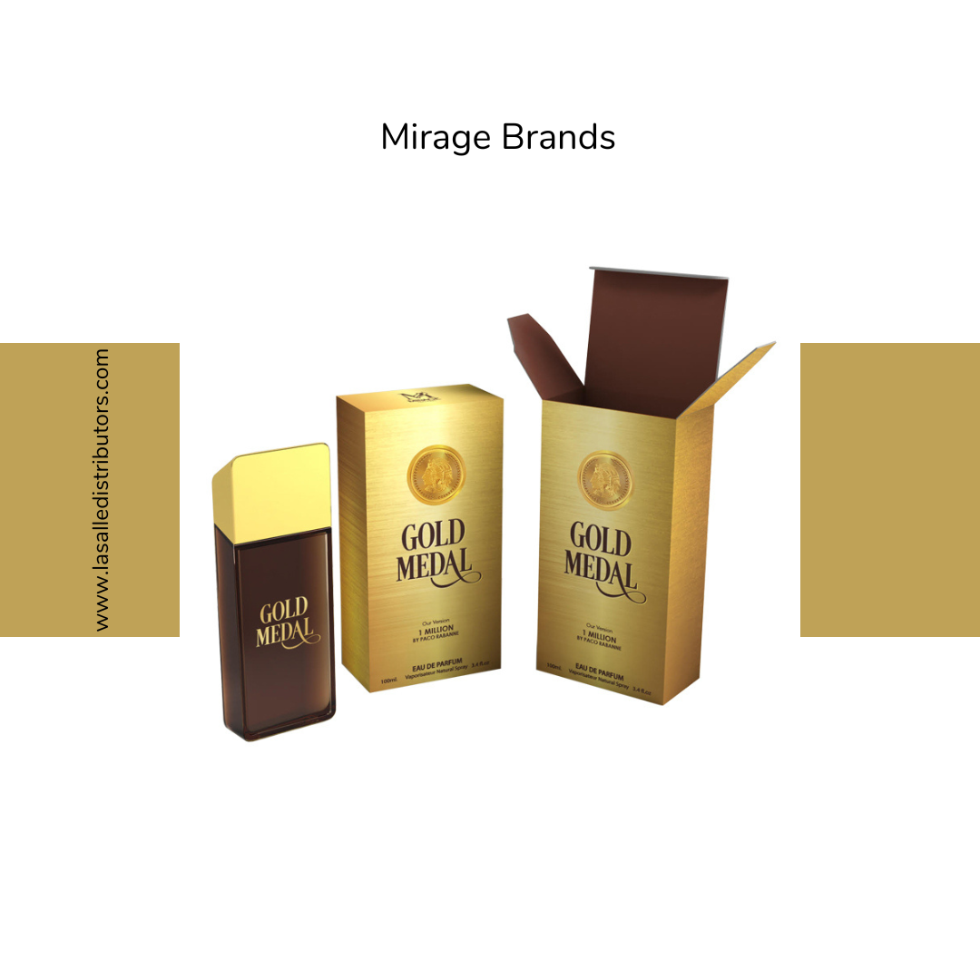 Mirage Brands 3.4 Oz EDT Spray - Gold Medal (Version Of 1 Million By Paco Rabanne)