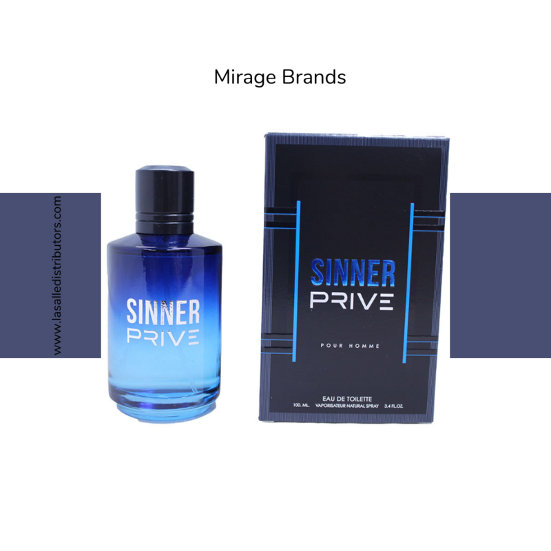 Mirage Brands 3.4 Oz EDT Spray - Sinner Prive (Version Of Dior Sauvage L&#39;Elixir)