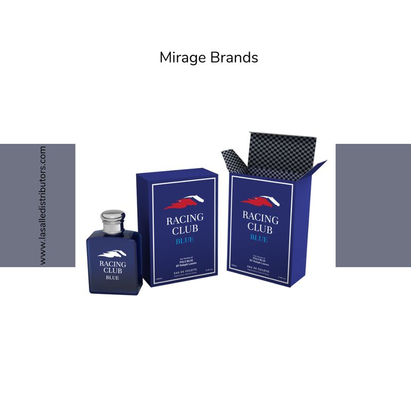 Mirage Brands 3.4 Oz EDT Spray - Racing Club Blue (Version Of Polo Blue By Ralph Lauren)