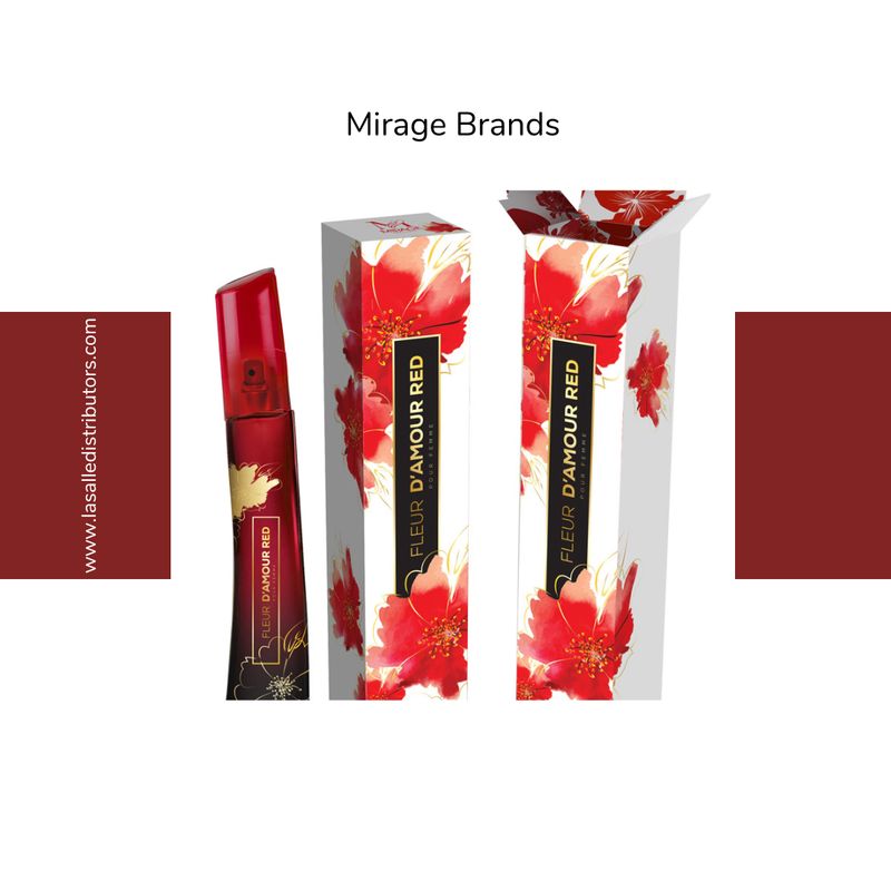 Mirage Brands 3.4 Oz EDP Spray - Fleur D'Amour Red (Inspired By Flower By Kenzo L'Elixir)