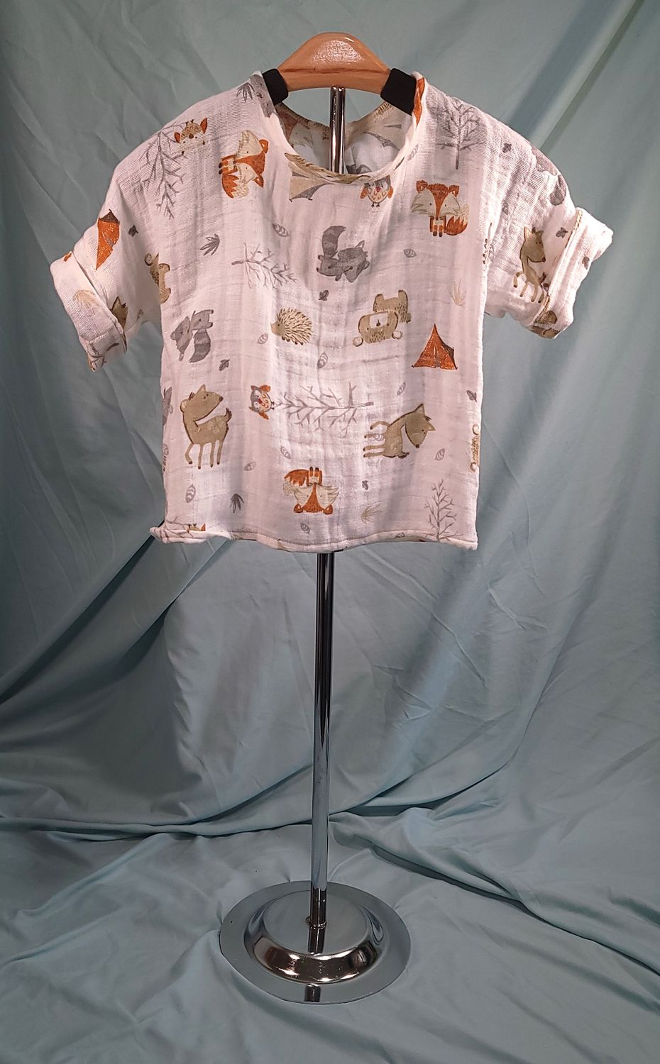 Slouchy Tee / Unisex / Woodland Animals Rust