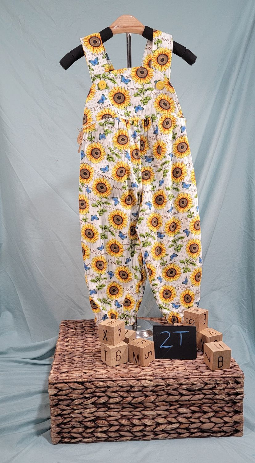 Sunflower Overalls / Size 2T / 100% Cotton